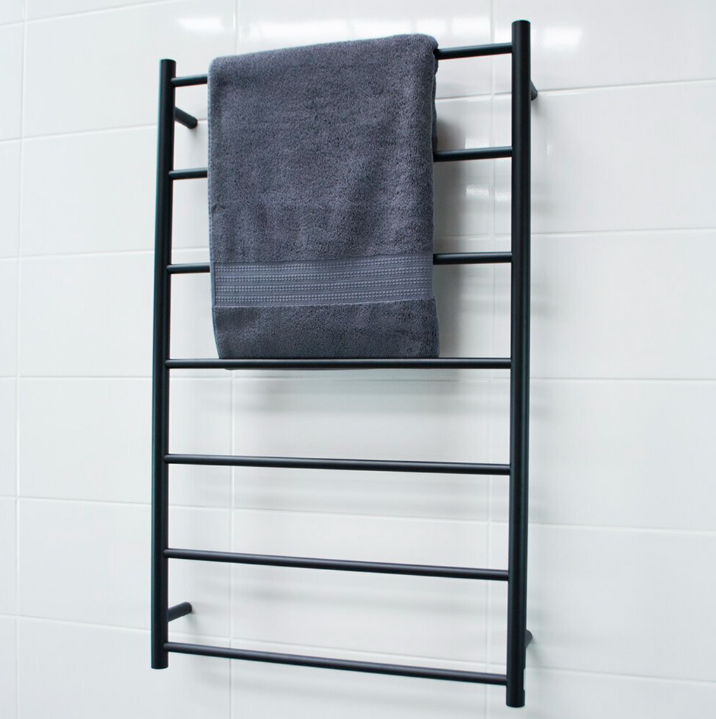 Radiant Heating Round Bars Non Heated Towel Rails Matte Black 700 x 1130