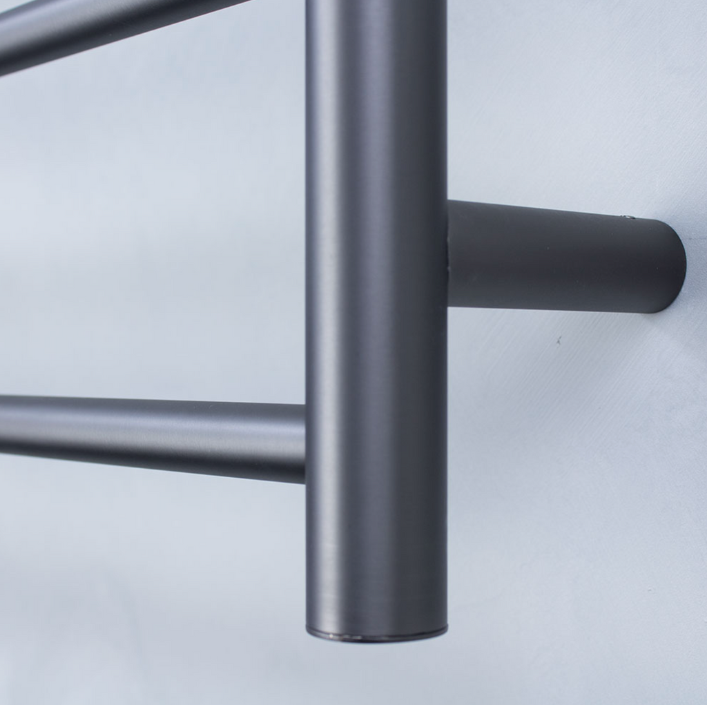 Radiant Heating Round Bars 240V Heated Towel Rails Gunmetal Grey 430 x 1100