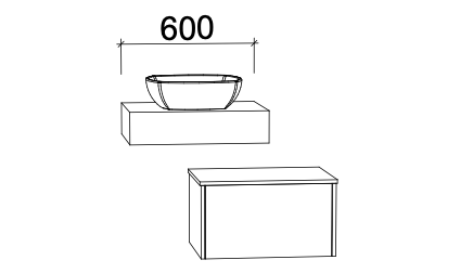 Timberline Milan Wall Hung Vanity with Above Counter Basin - Wellsons