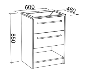Timberline Kansas Floor Standing Vanity with Regal Acrylic Top - Wellsons