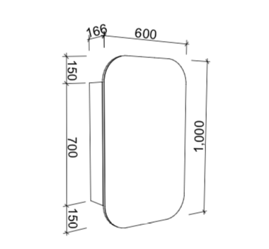 Timberline Jazz Arch Shaving Cabinet - Wellsons