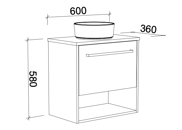 Timberline Karlie Wall Hung Vanity with SilkSurface Top & Basin - Wellsons
