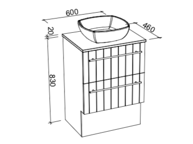Timberline Henley Floor Standing Vanity with Above Counter Basin - Wellsons