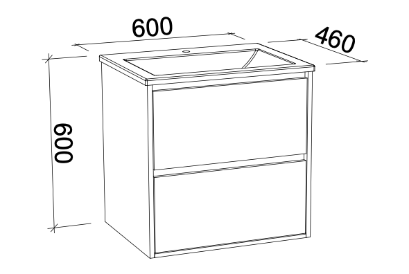 Timberline Grange Wall Hung Vanity with Alpha Ceramic Top - Wellsons