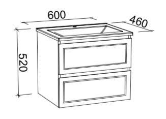 Timberline Nevada Plus Classic Wall Hung Vanity with Ceramic Top - Wellsons