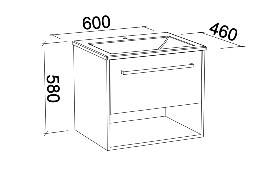 Timberline Kansas Wall Hung Vanity with Regal Acrylic Top - Wellsons