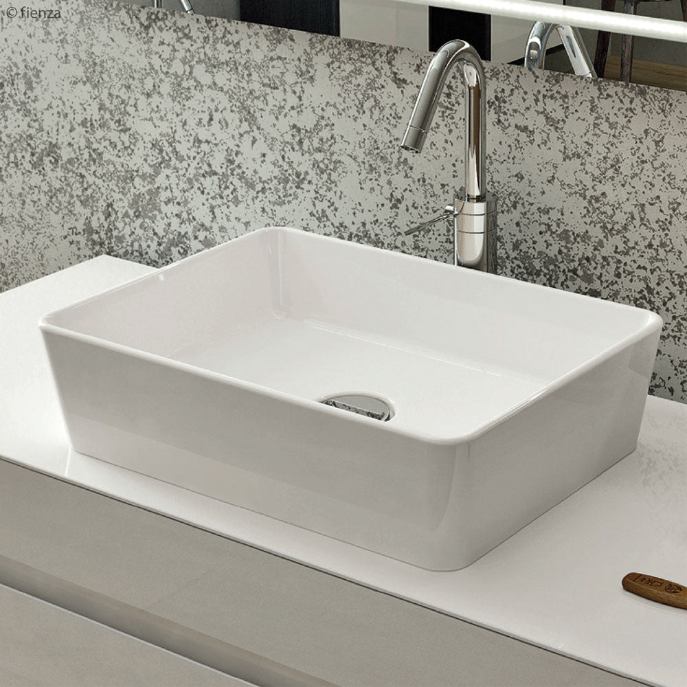 Fienza Rak Moon Rectangular Above Counter Basin - Gloss White