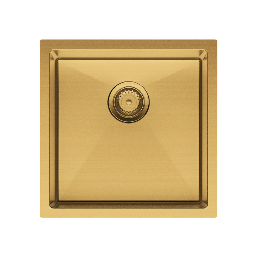 Fienza Hana 32L Single Kitchen Sink, PVD Rugged Brass