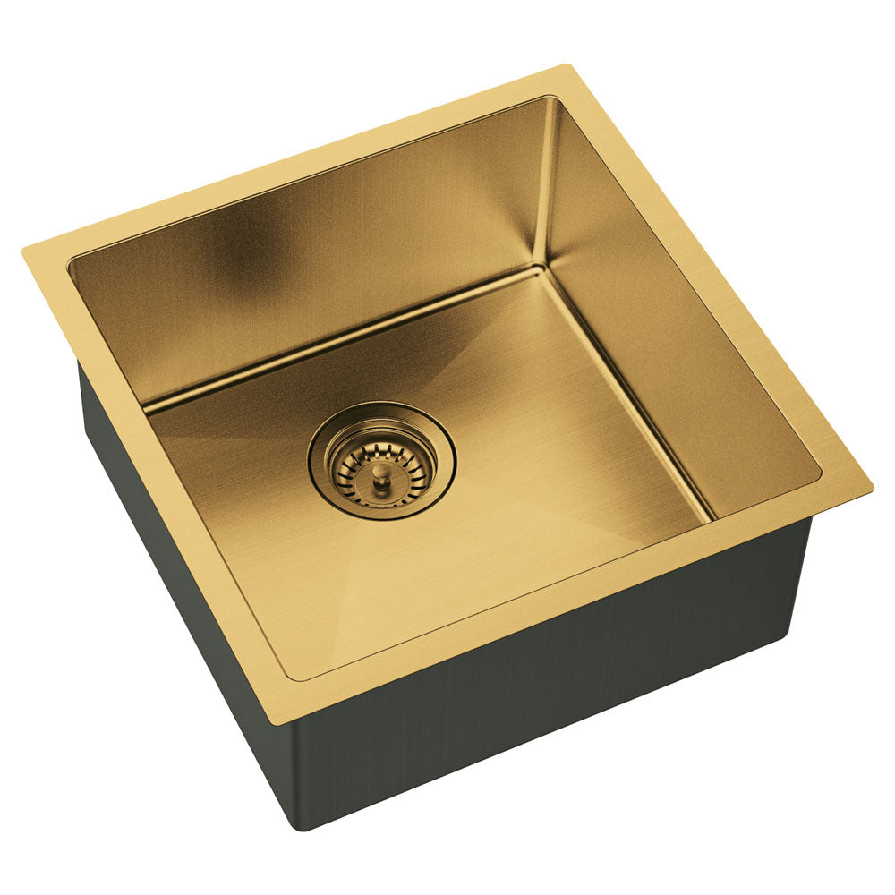 Fienza Hana 32L Single Kitchen Sink, PVD Rugged Brass