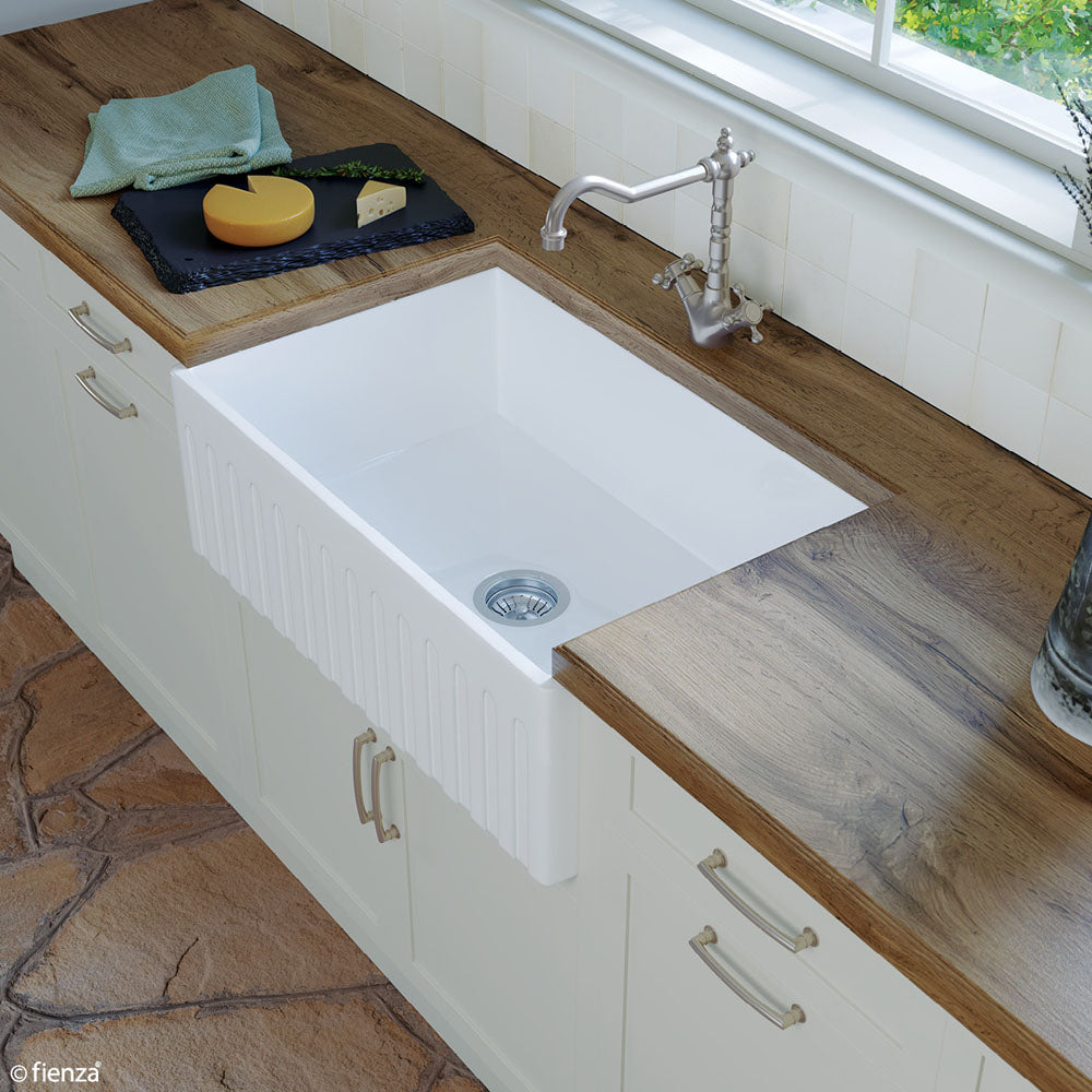 Fienza Charlton Single Butler Sink Medium Gloss White