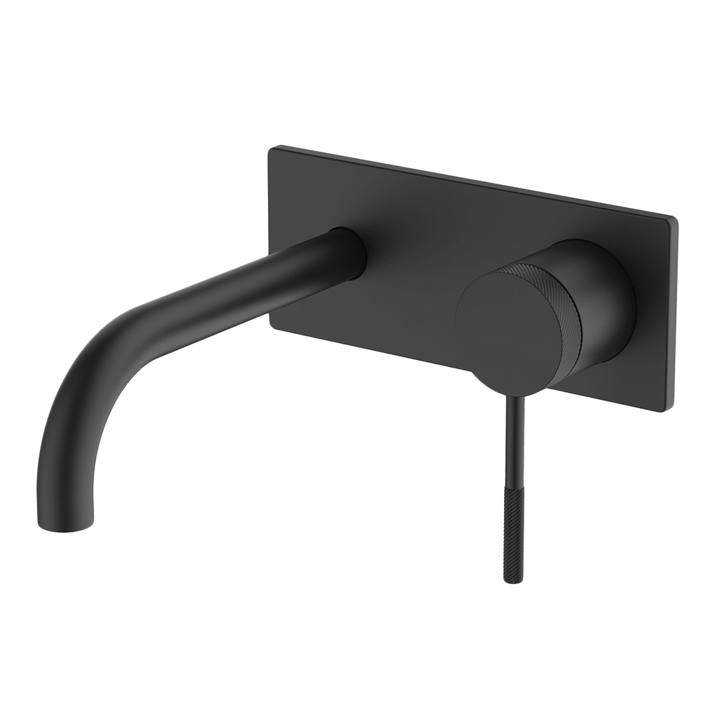 Gareth Ashton Poco Knurled Wall Basin/ Bath Set - Matte Black