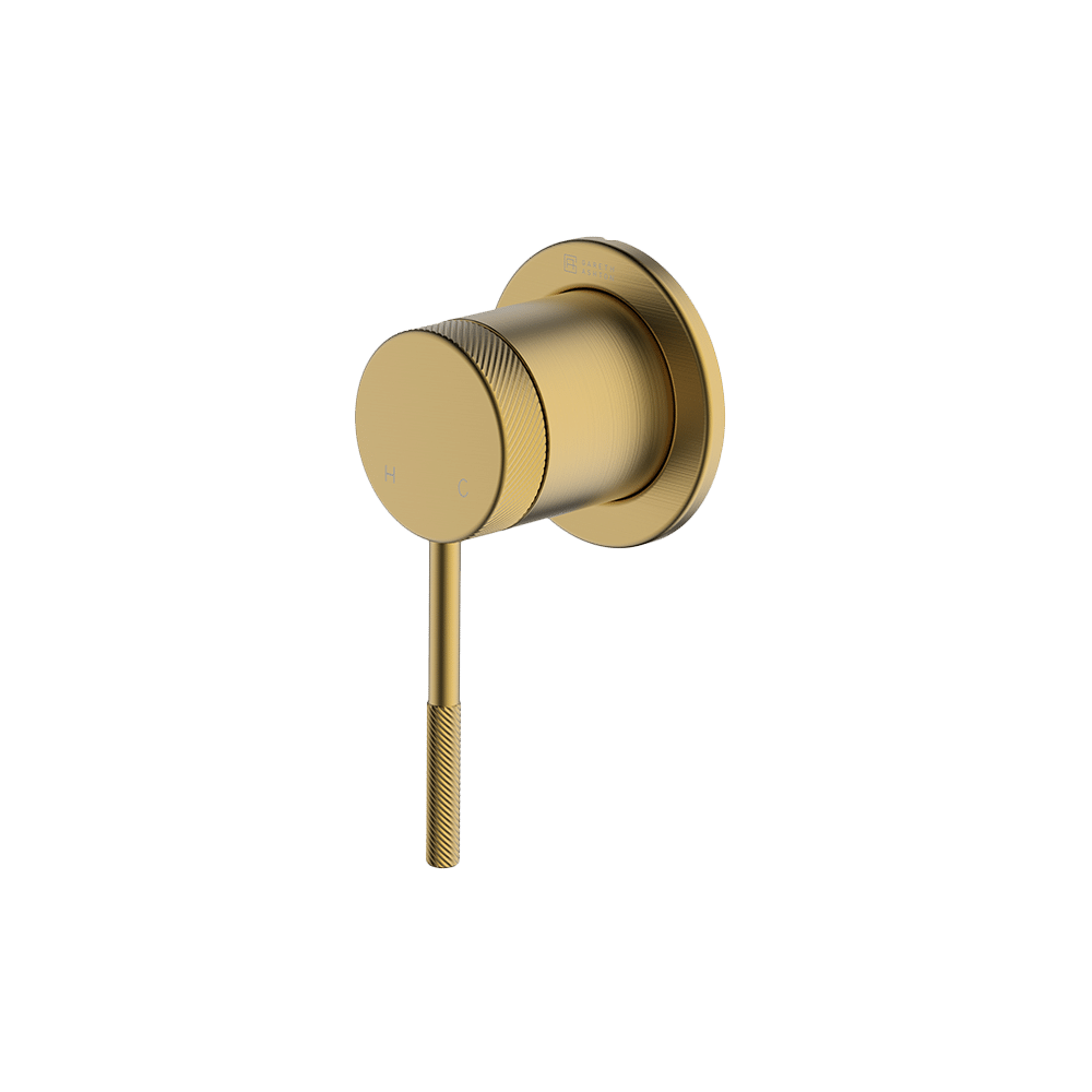 Gareth Ashton Poco Knurled Shower Mixer - Brushed Brass