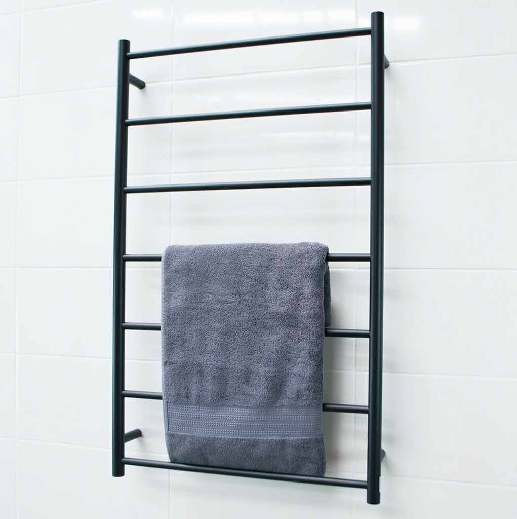 Radiant Heating Round Bars Non Heated Towel Rails Matte Black 700 x 1130
