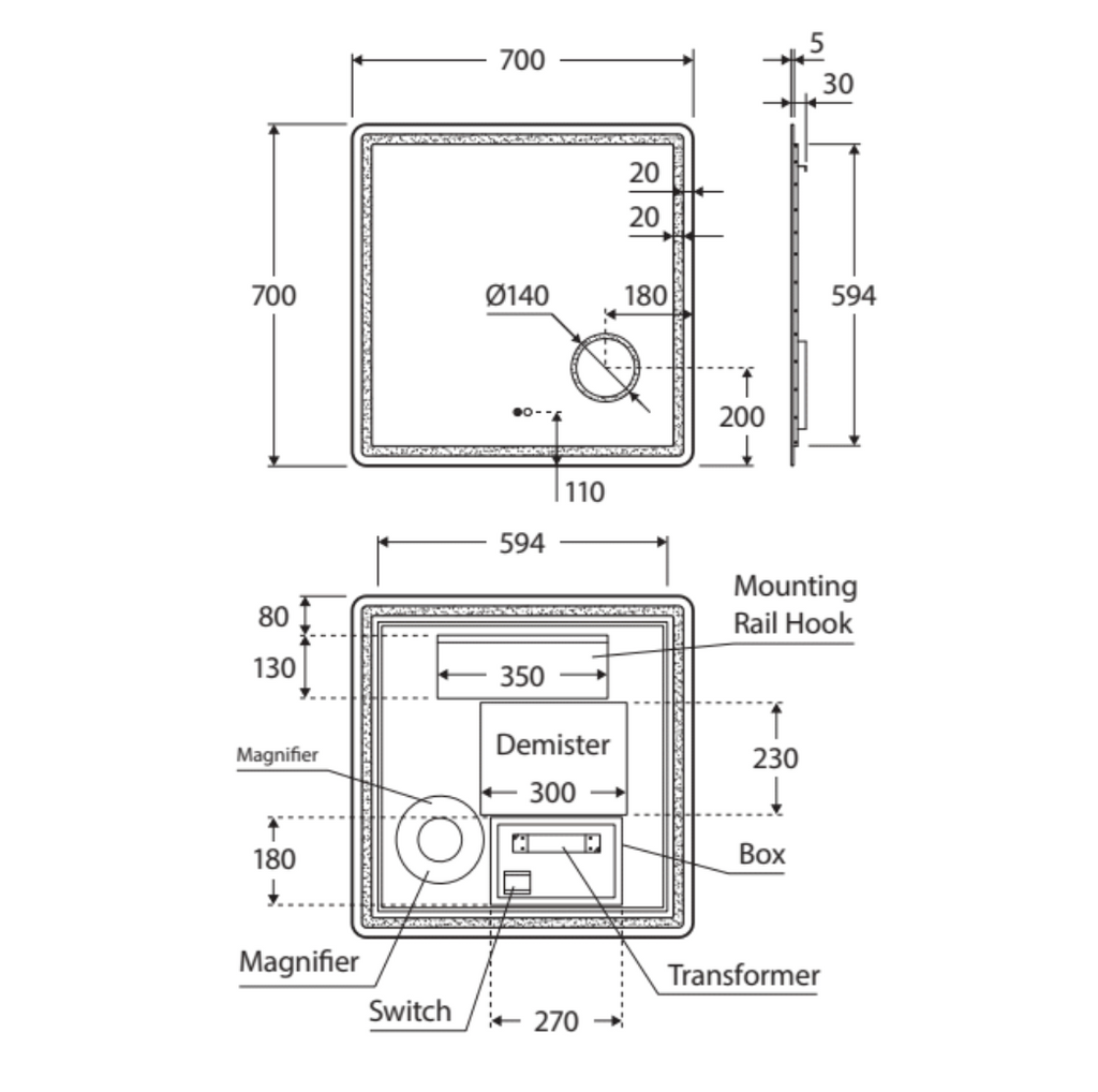 Fienza Deejay LED Mirror