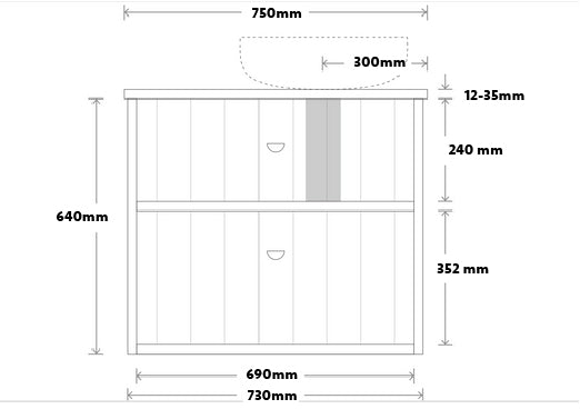 Marquis Anna Wall Hung Vanity - Wellsons