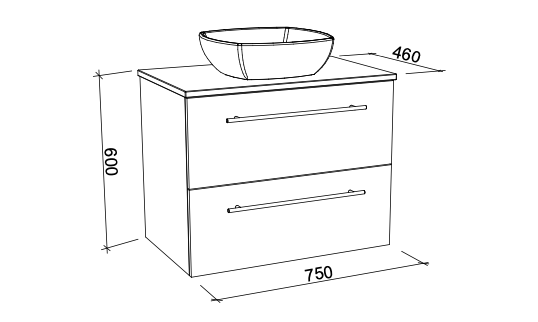 Timberline Oxbow Wall Hung Vanity with Basin - Wellsons