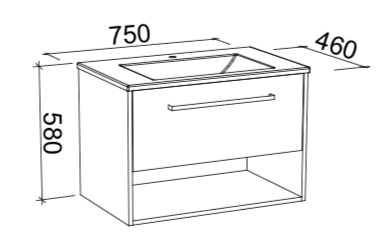 Timberline Kansas Wall Hung Vanity with Haven Top - Wellsons