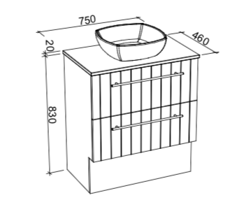 Timberline Henley Floor Standing Vanity with Above Counter Basin - Wellsons