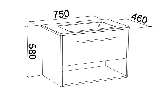 Timberline Kansas Wall Hung Vanity with Regal Acrylic Top - Wellsons