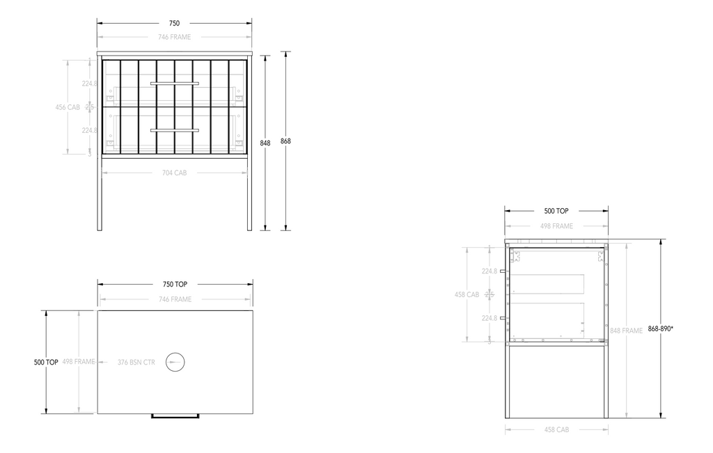 ADP Ivy All-Drawer Floor Standing Vanity