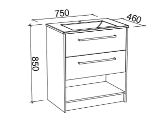 Timberline Kansas Floor Standing Vanity with Regal Acrylic Top - Wellsons