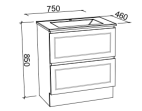 Timberline Nevada Classic Plus Floor Standing Vanity with Alpha Ceramic Basin Top - Wellsons