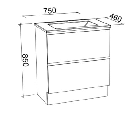 Timberline Nevada Plus Floor Standing Vanity with Alpha Ceramic Top - Wellsons