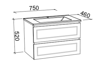 Timberline Nevada Plus Classic Wall Hung Vanity with Ceramic Top - Wellsons