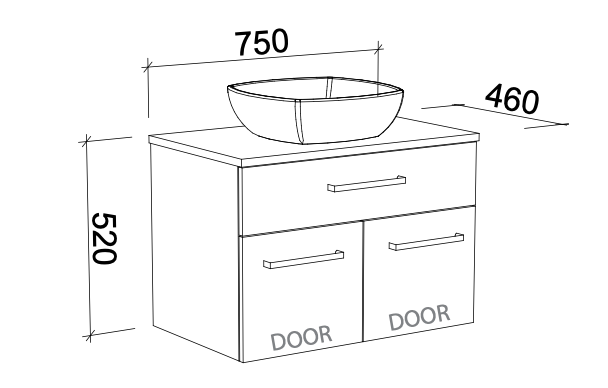 Timberline Taylor Wall Hung Vanity with SilkSurface Top & Basin - Wellsons