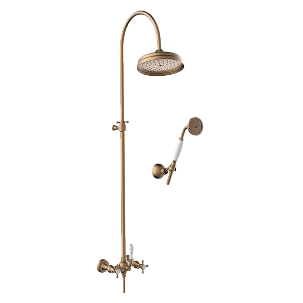 Armando Vicario Provincial Overhead Shower with Hand Shower - Brushed Bronze