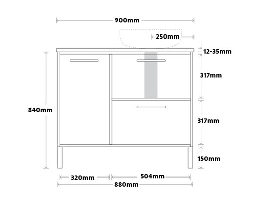 Marquis Palm Floor Standing Vanity - Wellsons
