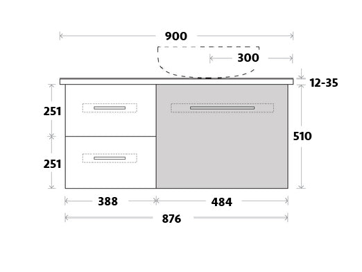 Marquis Gold Wall Hung Vanity - Wellsons