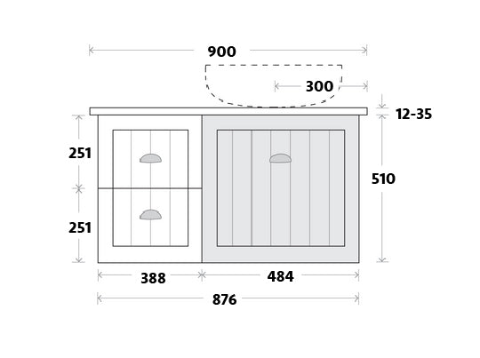 Marquis Chateau Wall Hung Vanity - Wellsons