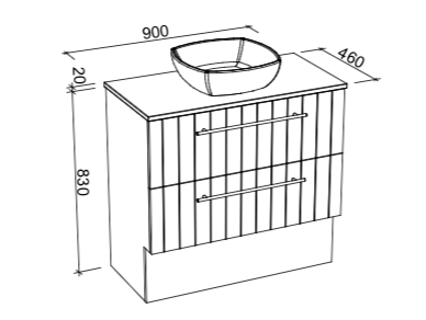 Timberline Henley Floor Standing Vanity with Above Counter Basin - Wellsons
