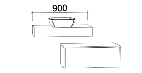 Timberline Milan Wall Hung Vanity with Above Counter Basin - Wellsons