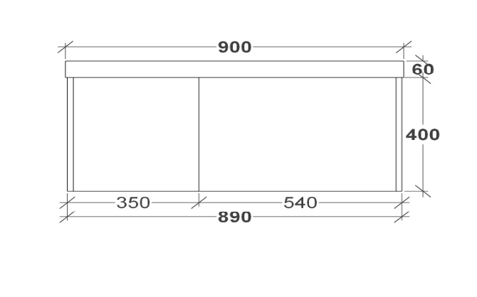 Rifco Opera Wall Hung Vanity with 40mm Concrete Integrated Basin Top