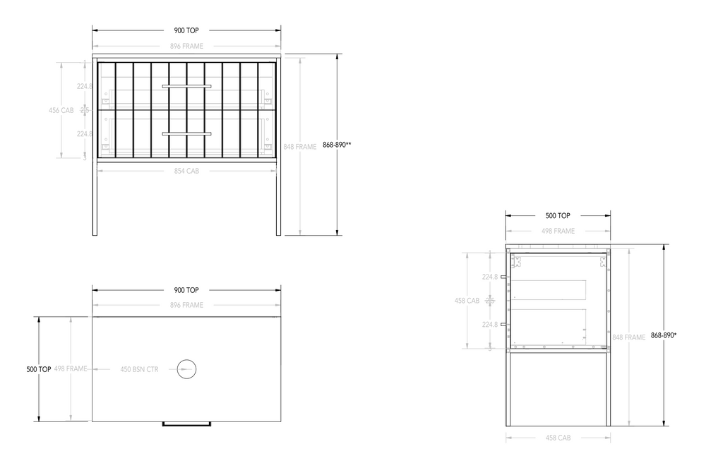 ADP Ivy All-Drawer Floor Standing Vanity
