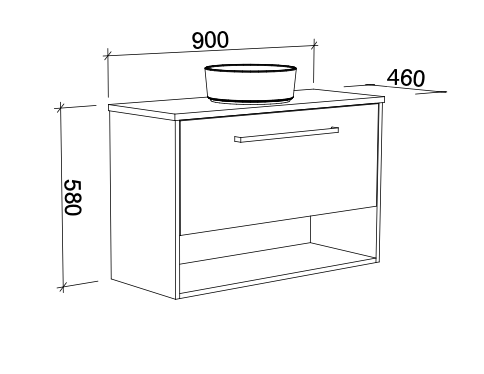 Timberline Kansas Wall Hung Vanity with Above Counter Basin - Wellsons