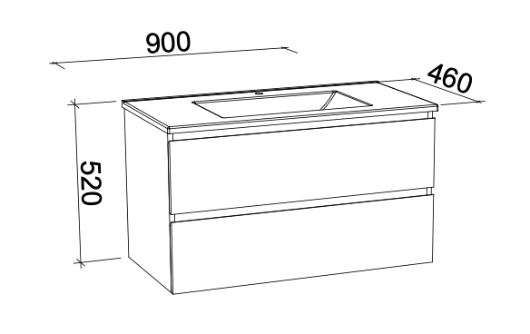 Timberline Nevada Plus Wall Hung Vanity with Regal Acrylic Top - Wellsons