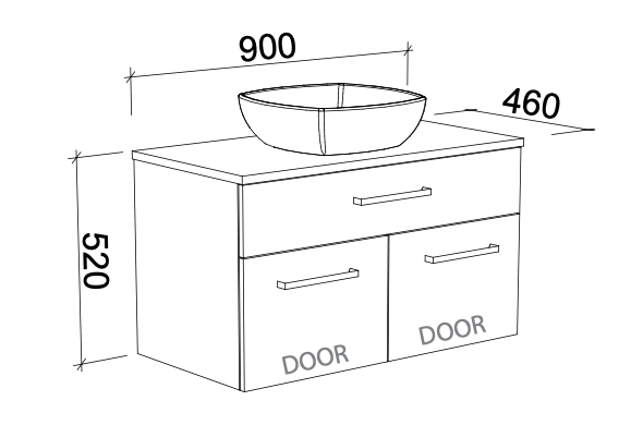 Timberline Taylor Wall Hung Vanity with SilkSurface Top & Basin - Wellsons