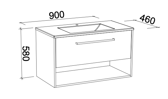 Timberline Kansas Wall Hung Vanity with Regal Acrylic Top - Wellsons