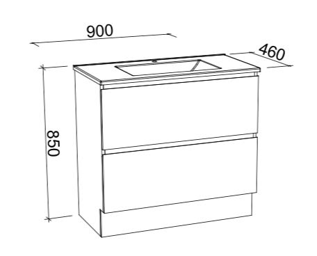 Timberline Nevada Plus Floor Standing Vanity with Alpha Ceramic Top - Wellsons