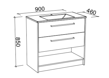 Timberline Kansas Floor Standing Vanity with Regal Acrylic Top - Wellsons