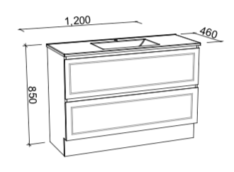 Timberline Nevada Classic Plus Floor Standing Vanity with Alpha Ceramic Basin Top - Wellsons