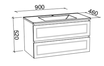 Timberline Nevada Plus Classic Wall Hung Vanity with Ceramic Top - Wellsons