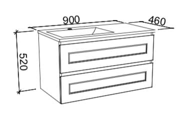 Timberline Nevada Plus Classic Wall Hung Vanity with Ceramic Top - Wellsons