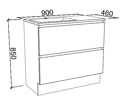Timberline Nevada Plus Floor Standing Vanity with Alpha Ceramic Top - Wellsons