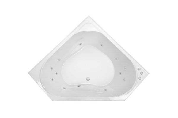 Decina Angelique Santai 12 Jet spa Inset Corner Bath 1295/1465mm - Gloss White