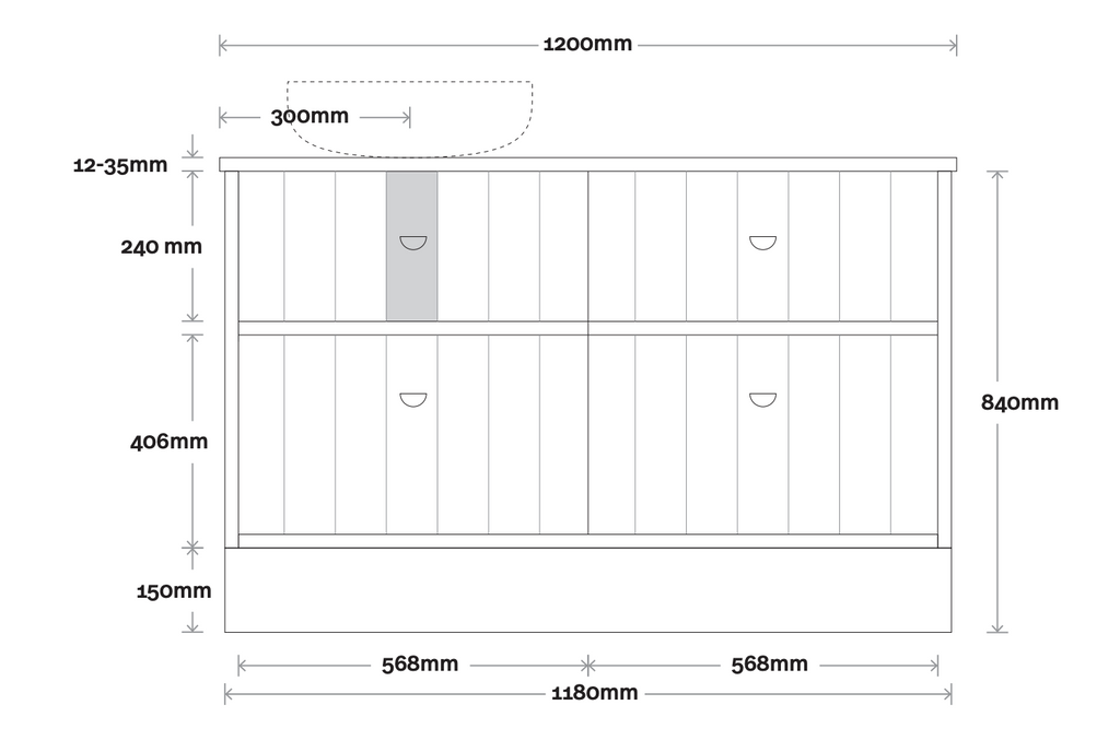 Marquis Anna Floor Standing Vanity - Wellsons