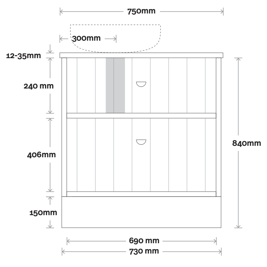 Marquis Anna Floor Standing Vanity - Wellsons